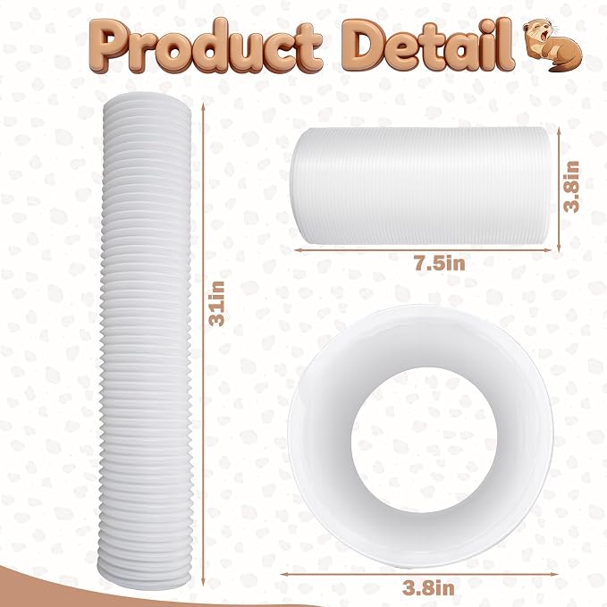 Mity rain Ferret Toys with 3 Balls Inclueded | Collapsible Tunnel Tube Accessories for Ferrets, Guinea Pigs, Hamsters, Expandable Interactive Toys Supplies for Small Pets