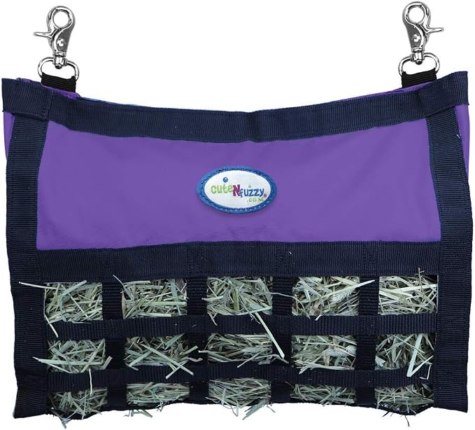 Small Pet Web Hanging Hay Bag Feeder for Guinea Pigs & Rabbits with Super Tough Bottom - 1.25" x 2"