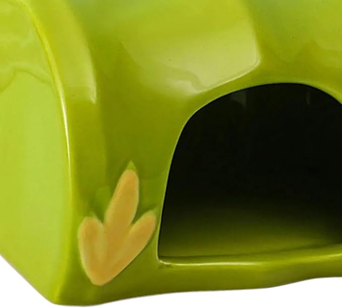 Gralara Ceramic Hamster House Hideout Habitat Decorations, Creative Tiny Hut Cave, Nest for Gerbils Rats Chinchillas Squirrel Rabbits, 10.2x8.7x3cm