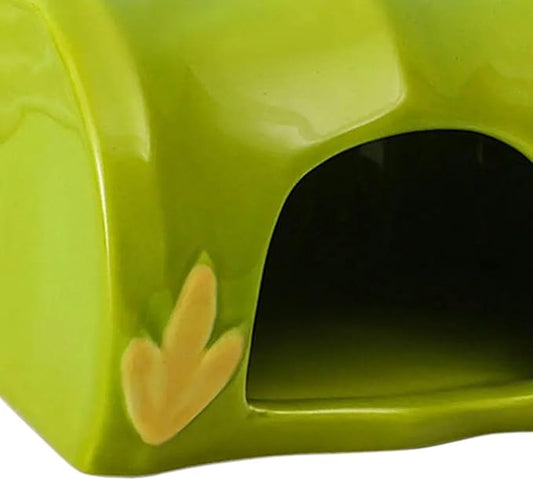 Gralara Ceramic Hamster House Hideout Habitat Decorations, Creative Tiny Hut Cave, Nest for Gerbils Rats Chinchillas Squirrel Rabbits, 10.2x8.7x3cm