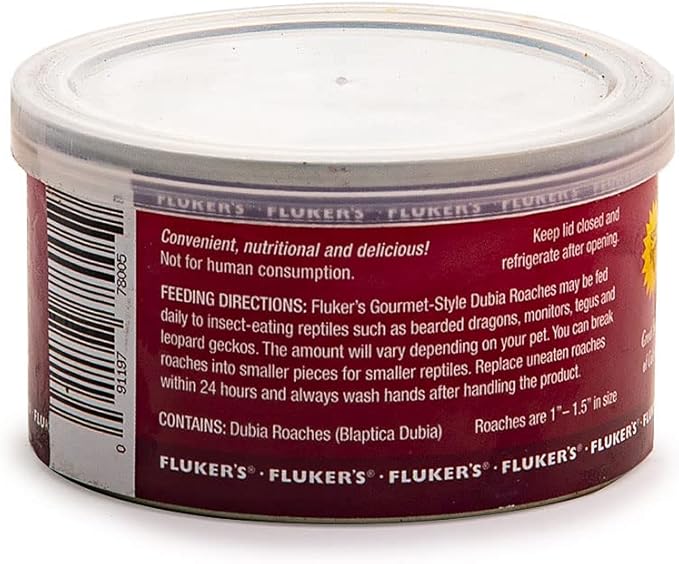 Fluker's Gourmet Canned Food for Reptiles, Fish, Birds and Small Animals, Dubia Roaches, 1.2 oz (Pack of 2)