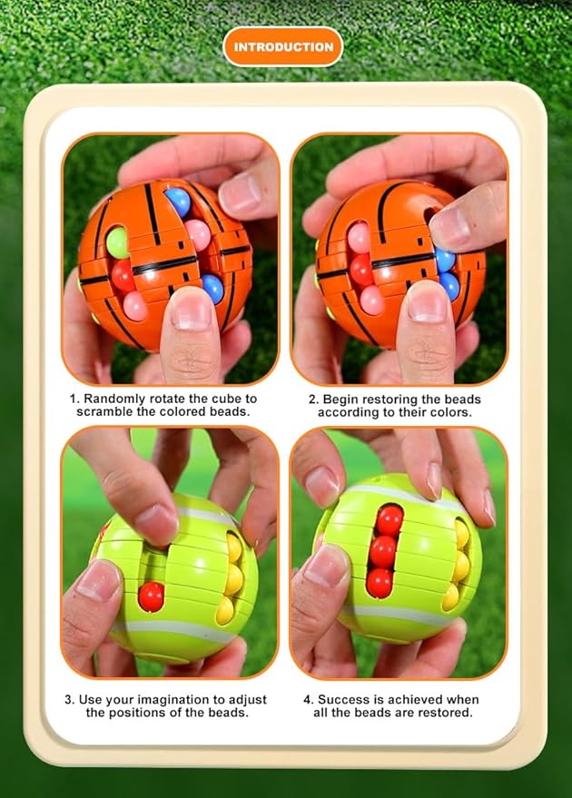 Puzzle Sport Ball Toys - 3D Brain Teasers and Puzzle Games for Kids and Adults, Sensory Toys Gifts, Intelligence 2.5" Magic Bead, Adult Relieve Stress, Hand Sport, Boys Girls Birthday Gift