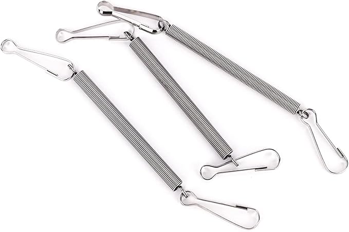 GANPUB Silver Replacement Springs with 2 Clips Stainless Steel 3.1 Inch Spring Fastening Water Drinking Bottle for Rabbit Hamster Water Bottle Spring Clip,Feeding and Watering Supplies