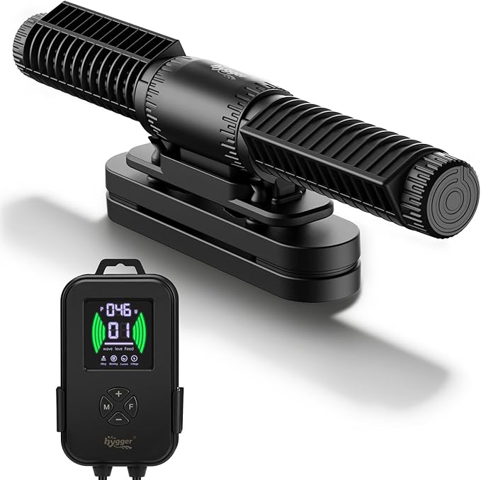 hygger Aquarium Crossflow Wave Maker, Adjustable Direction & Flow Gyre Wavemaker 5 Wave Modes & Tidal Mode Magnetic Powerhead Circulation Pump with Controller For Saltwater Coral Reef Tank 2000GPH