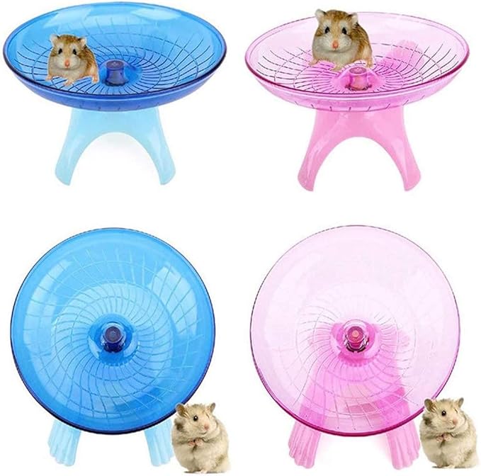 Hamster House Wood Bridge Climb Kit Exercise Wheel Jogging Running Silent Spinner Flying Saucer Pet Toys for Rat Gerbil Guinea Pig Chipmunk Mouse Small Animals