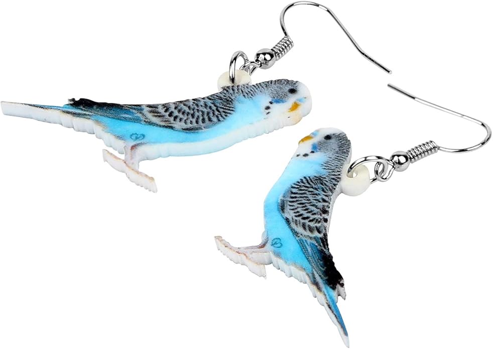 NEWEI Acrylic Cockatiel Gifts Cute Parrot Earrings Dangle for Women Bird Lovers Jewelry Ornament Charms