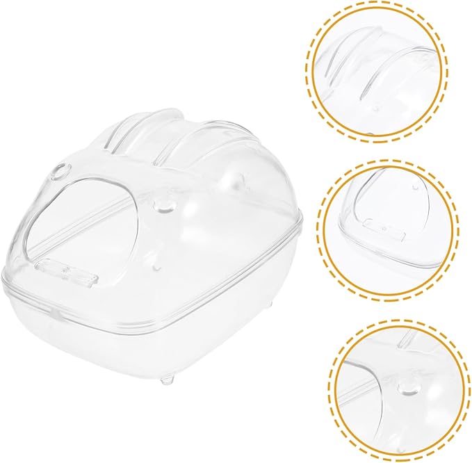 Hamster Sand Bath Container Easy to Clean Transparent Bathhouse for Small Animals Multi-Purpose Gerbil Shower Box and Litter Box for Dwarf Hamsters and Guinea Pigs