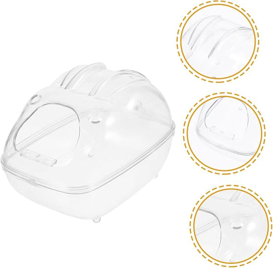 Hamster Sand Bath Container Easy to Clean Transparent Bathhouse for Small Animals Multi-Purpose Gerbil Shower Box and Litter Box for Dwarf Hamsters and Guinea Pigs