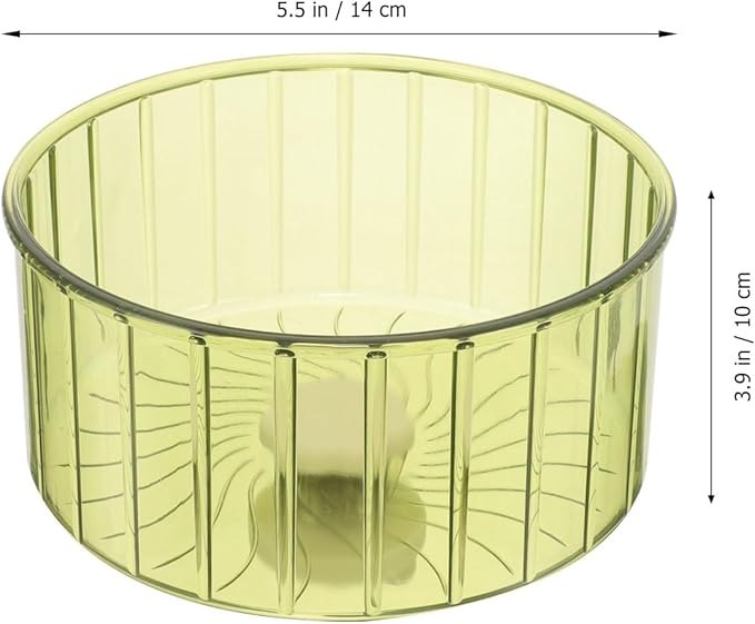 BESPORTBLE Silent Hamster Wheel with Double Bearings, 14-inch Transparent Green Running Wheel for Guinea Pigs, Gerbils, and Small Animals Exercise