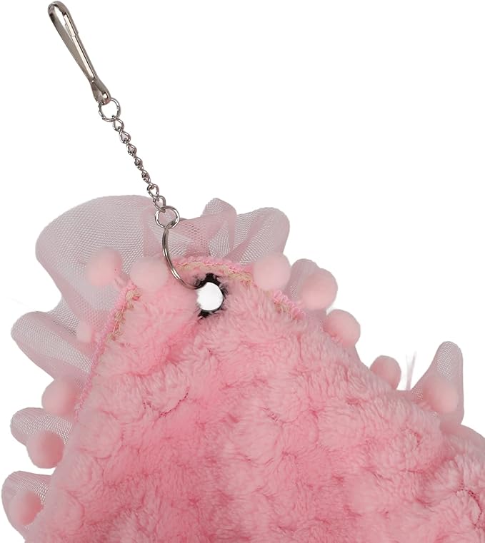 Double Layer Small Pet Swing Hammock, Hamster Double Bunkbed Hammock with 4 Hanging Chains, Soft Plush Hanging Bed for Ferret Hamster Parrots Guinea Pig (Pink)