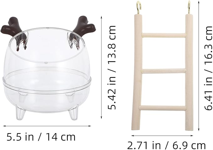 Toyvian Multi-use Hamster Bathroom Toilet Sand Bath Decor Cage Accessory Hideout Ladder Cleaning Easy Pet Care Kit