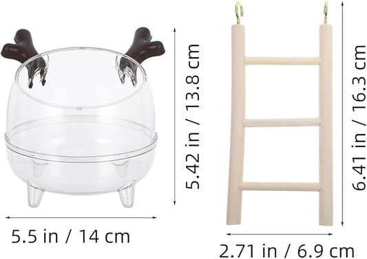 Toyvian Multi-use Hamster Bathroom Toilet Sand Bath Decor Cage Accessory Hideout Ladder Cleaning Easy Pet Care Kit