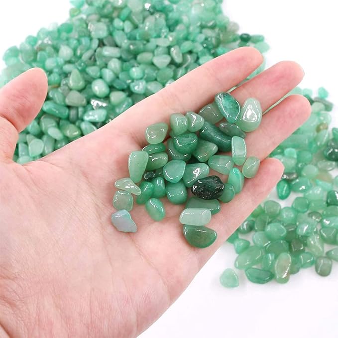 WAYBER Decorative Rock Stones, 2 Lbs/920g Irregular Green Crystal Pebbles Quartz Gravel for Aquarium Turtle Tank Decoration/Succulent Plant Landscape/Flowerpot Vase Ornament