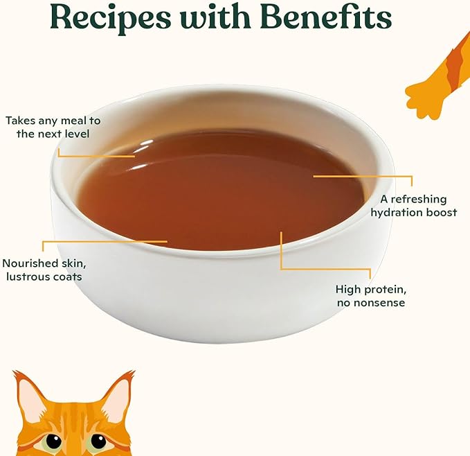 Made by Nacho Bone Broth Cat Food Topper for Hydration and Picky Eaters - Add Protein and Flavor to Your Dry Cat Food – Supports Optimal Nutrition, Digestion, Skin & Coat, 11 oz. (Pack of 8), Beef