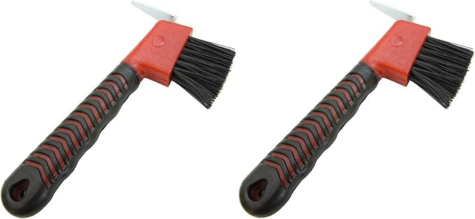 Hoof Pick Brush with Rubber Handle - 2 Pack