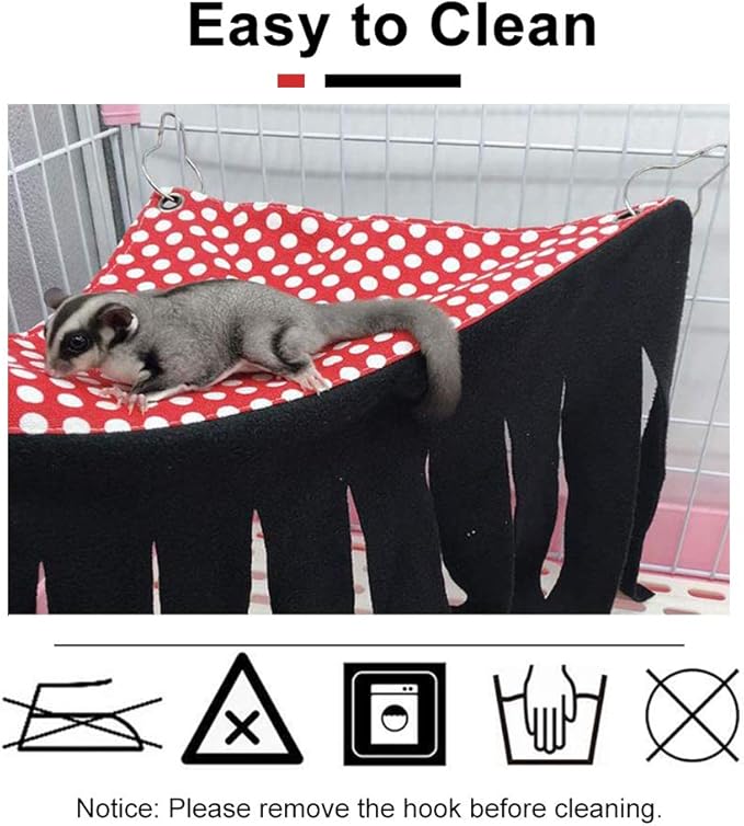 WishLotus Hamster Hideout, Small Animal Hideaway Tent Fleece Forest Pet Cage Accessories Nest Bedding for Chinchilla Guinea Pig Hedgehog Rat Squirrel Ferret Dwarf Bunny (Blue+Grey)