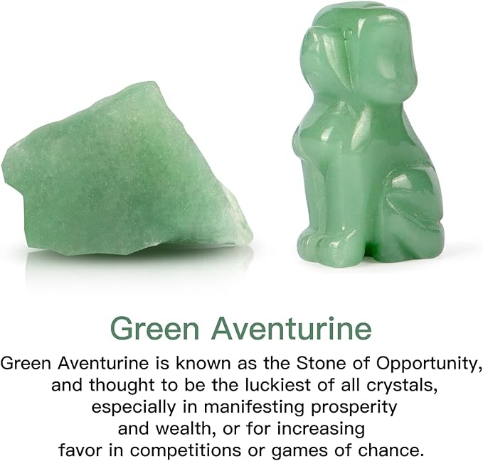 Artistone 2" Green Aventurine Dog Crystal Animals Figurine Carved Jade Stone Puppy Dog Statue Sculpture Craft Home Decorations