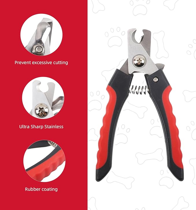 4.72 inch Dog Nail Clippers for Small Dogs, Ultra Sharp Stainless Cat Nail Clippers with Guard for Dogs, Cats, Rabbits and Guinea Pigs, Free Nail File(C Style)