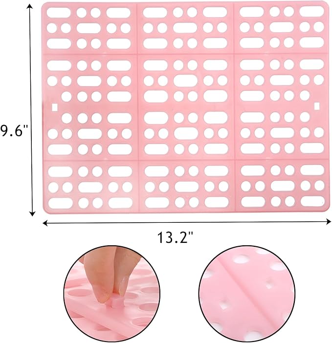 Lyellfe 12 Pack Plastic Rabbit Cage Mat, Durable Rabbit Floor Mat with Snap Joint, Foot Resting Pads for Pet Cats Dogs Bunny, Assorted Colors
