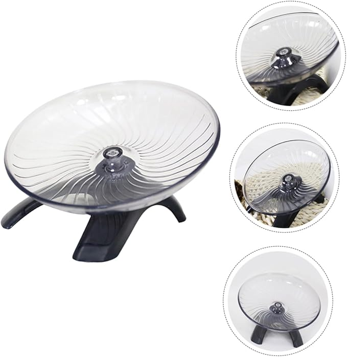 Healifty Mute Hamster Running Wheel with Silent Bearing Plastic Steel Shaft Exercise for Small Pets Like Hamsters Squirrels Hedgehogs Gray with Random Base Color Quiet Stress Random Color
