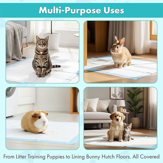 TBM Puppy Pads 23.6" x 23.6" - Super Absorbent Pee Pads for Dogs - Premium Leak-Proof - Pets Potty Training Essentials - Disposable Quick- Dry Pads for Puppies | Cats | Rabbits (Pack of 500)