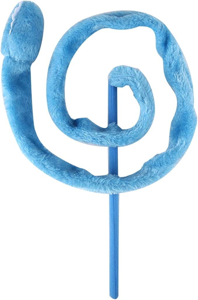 Cat Toy Snake, Serpentine Mint Cat Teasing Stick Enhance Bond with Cats, Pet Stress Relief and Interactive Toys (Blue)