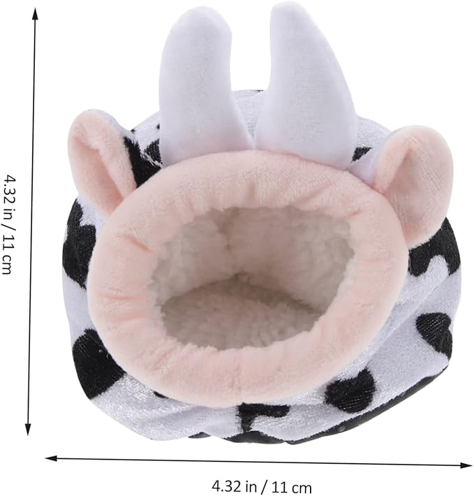 UKCOCO Plush Bunny Plush Cow Stuffed Hedgehog Guinea Pig Habitat Cow Hamster Hideout Rabbit Bed House Small Pet House Guinea Pig House Rat House Decor Warm Bed Cotton Nest Sleeping Nest