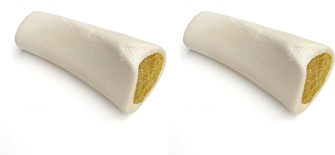 Cadet Stuffed Shin Bone, Long-Lasting Dog Chew Bones for Aggressive Chewers, High-Protein Filled Bone Dental Chew for-Dogs, Bacon & Cheese Flavor Filling, 5-6" for Large Dogs (Pack of 2)