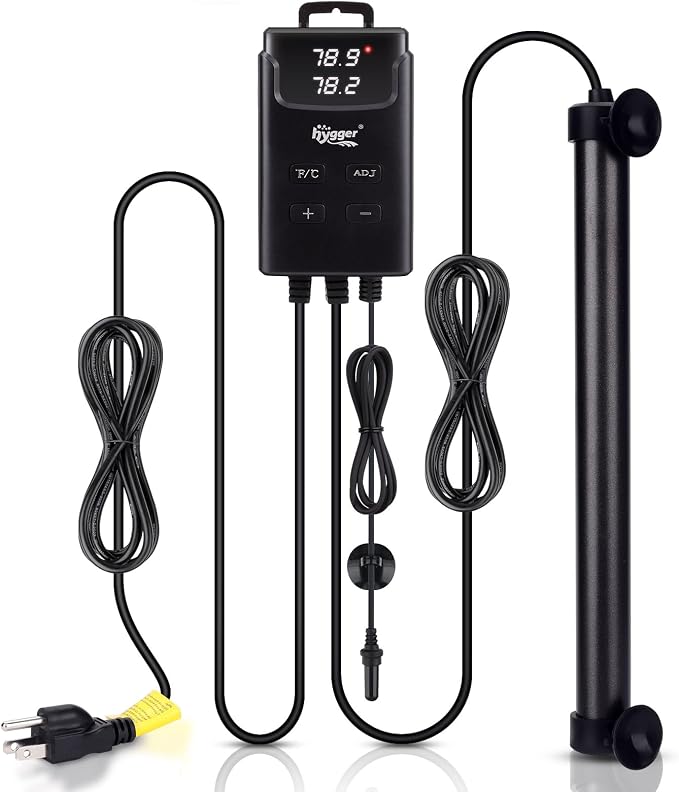 hygger Aquarium Heater,Submersible Fish Tank Heater with External Digital Display, Including Overheat & Leakage Protection and Temperature Sensor for Freshwater and Saltwater (500W for 60gal~90gal)