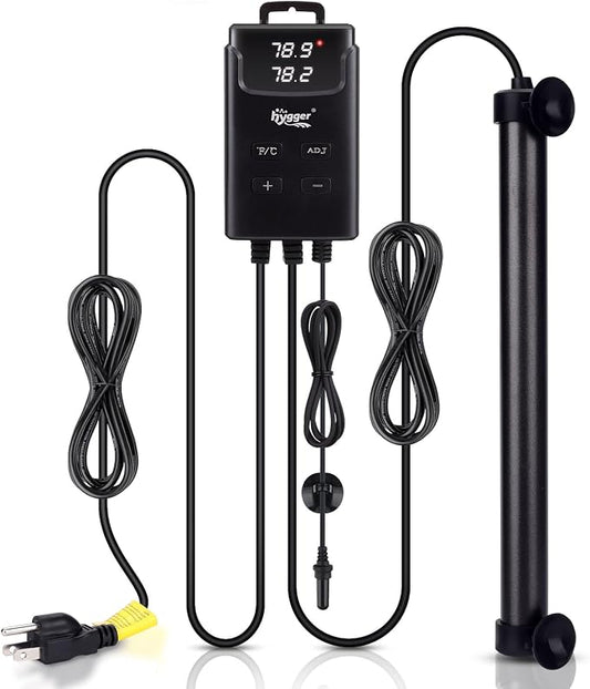 hygger Aquarium Heater,Submersible Fish Tank Heater with External Digital Display, Including Overheat & Leakage Protection and Temperature Sensor for Freshwater and Saltwater (500W for 60gal~90gal)