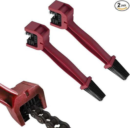 2 PCS Bike or Motorcycle Chain Washer, Motorcycle Chain Cleaning Kit, Motorbike Gear Dirt Stain Cleaning Brush, Bicycle Washer Cleaner Brush Tool for Bicycle Mountain Bike (Red, 2PCS)