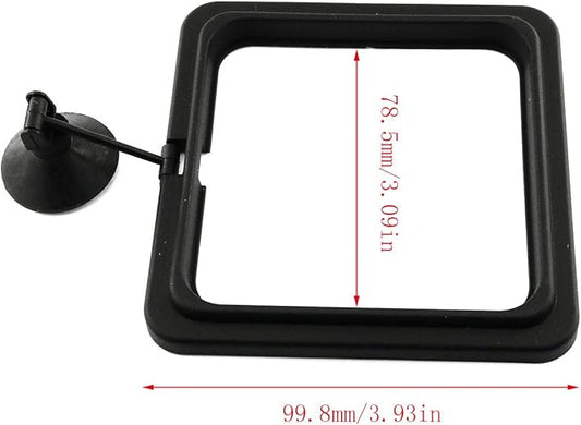 E-outstanding 2pcs Fish Feeding Ring Tropical Fish Food Ring Aquarium Fish Tank Accessories Water Plant Buoyancy Suction Cup (1 x Round Shape and 1 x Square Shape), Black
