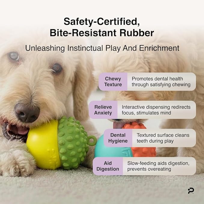 PiFi Interactive Dog Toys for Small Dogs, Treat Dispensing Dog Toy for Wet, Dry & Frozen Treats, Slow Feeder & BPA-Free Enrichment Toy, Twist-Apart Easy-Clean Design