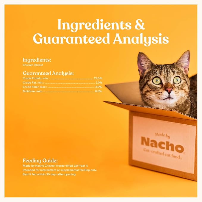 Made by Nacho Freeze-Dried Chicken Breast Meal Topper, Mixer or Treat 3.5oz | High Protein, Pure Chicken Ingredients | Premium Cage-Free Chicken Breast | Crunchy Texture (Pack of 2)