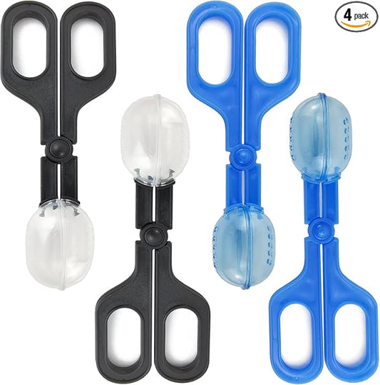 NSBELL 4PCS Reptile Feeding Clamp & Poop Scoop - Cage & Fish Tank Cleaning Tools for Gecko, Lizard & Bearded Dragon