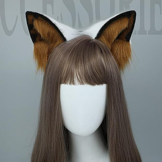 Faylay Women Dog Ear Headband Furry Animal Ear Hair Accessories