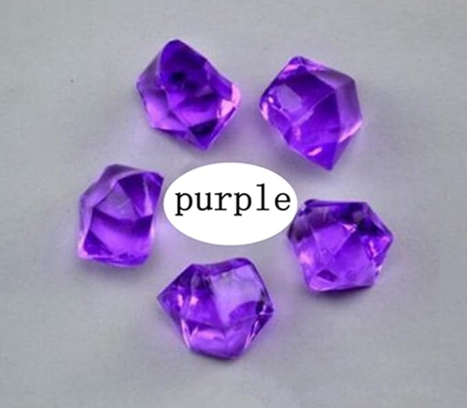 Ivie Colorful Crystal Stone Acrylic Glass Transparent Stone for Fish Tank,Aquarium,Terrariums,Vase,Plants,Garden Decoration (200grams) (purple)