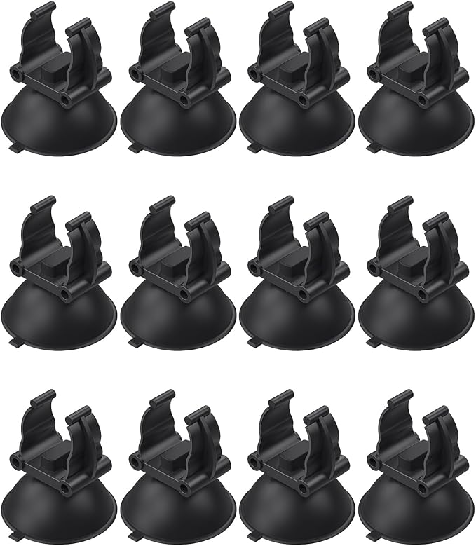 Pawfly Aquarium Heater Suction Cups Fish Tank Tube Light Sucker Holders 1.1 Inch Fixing Clips for Aquarium Heating Rod and Submersible Light (Not for Airline Tubing), 12 Pack