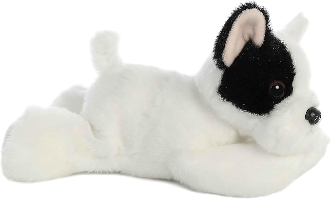 Aurora® Adorable Mini Flopsie™ French Bulldog Pup Stuffed Animal - Mini Companions Ready for Playful Adventures - for Kids All Ages, Toddlers, Adults, and Families - White 8 Inches