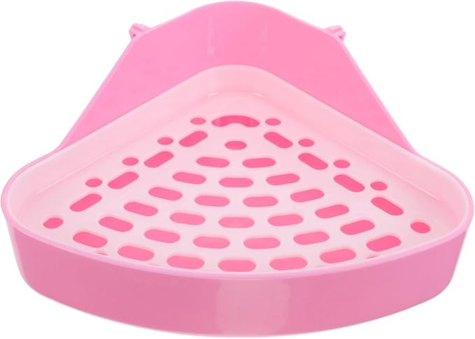 Triangle Pet Toilet for Small Animals - Rabbit Litter Box Corner Potty Trainer for Guinea Pigs Hamsters Chinchillas Ferrets Leak-Resistant .8X7.5X3.9 Inch