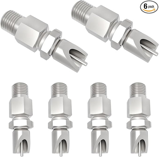 Threaded Stainless Steel Rabbit Nipples Rodent Nipples Waterer Automatic Rabbit Waterer Watering System Animal Supplies Breeding Supplies (Grey, 6)