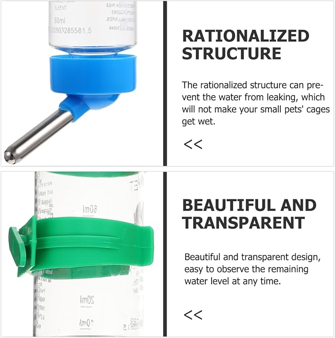 INOOMP 6 Pcs Pet Water Fountain Hanging Hamster Bottle Convenient Hamster Water Bottle Chinchilla - Chinchilla Supply Convenient