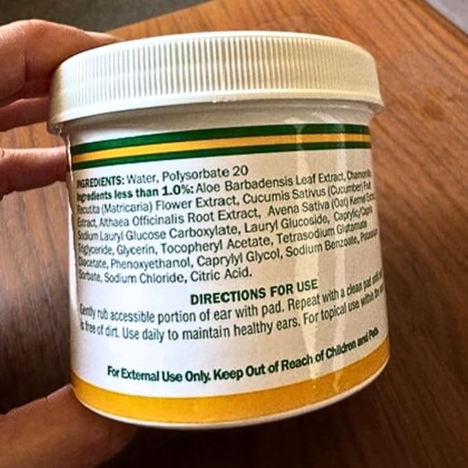HAPPY JACK Dog Ear Wipes with Aloe Soothe Itch and Discomfort from Dog Ear Infection, Aloe Vera-Cucumber Pet Cleaner Wipes are Great for Pup's Itchy Relief, 100 Ct