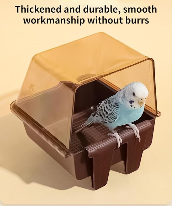 Bird Bath Cage, Cleaning Pet Supplies Cockatiel Bird Clear Bathtub for Little Bird Parrots Spacious Parakeets Portable Shower for Most Birdcage