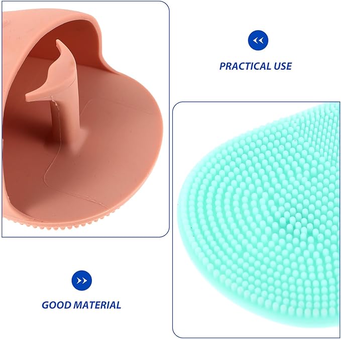 WOONEKY Silicone Face Scrubber Set 3pcs Soft Facial Cleansing Brush for Women Manual Exfoliating and Deep Cleaning with Cute Rabbit Ear Design for Daily Skin Care