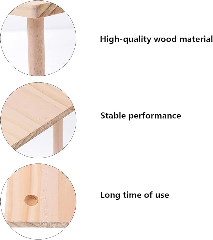 Hamster Play Platform Wooden Cage Accessory for Small Hamsters, Natural Multi-Level Climbing Playground & Rest Area, Enrichment Habitat Decor for Dwarf Syrian Hamsters