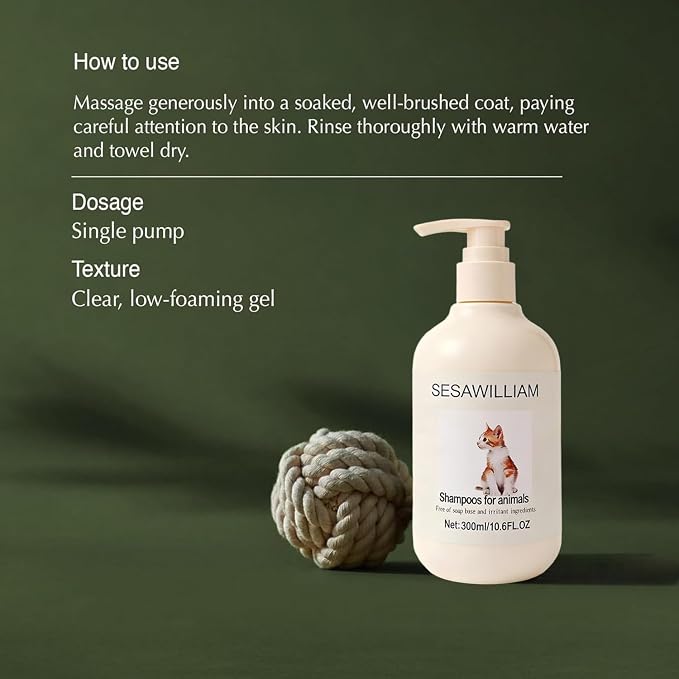 Small Animal Shampoo -Enriched,with Camomile Aloe Vera-Specially,Formulated for Dogs,Cats,Guinea Pigs,Other,Small Animals-for Health Shiny Coats,Vegan-Mild pH Neutral-300ml
