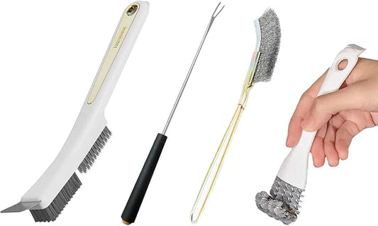4Pcs Bird Cage Cleaner Brush Bird Poop Remover Cleaning Tools for Parakeet,Budgie,African Grey Parrot,Cockatoo Birds