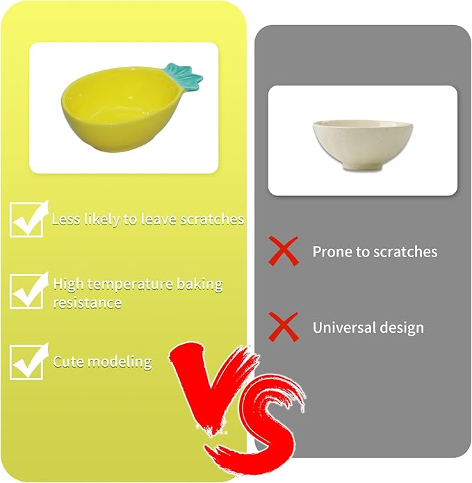 Small Guinea Pig Food Bowl Pineapple-Shaped Cute Ceramic Hamster Water Bowl Ferret Rat Chinchilla Rabbit Feeding Dish Young Animal Feeder(Yellow)