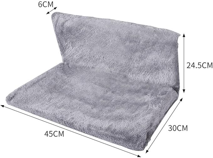 FABULETTA Hanging Radiator for Pet Bed with Plush Villus for Cats and Small Animals, Foldable Metal Frame, Machine Washable Cover, Beige(Gray)